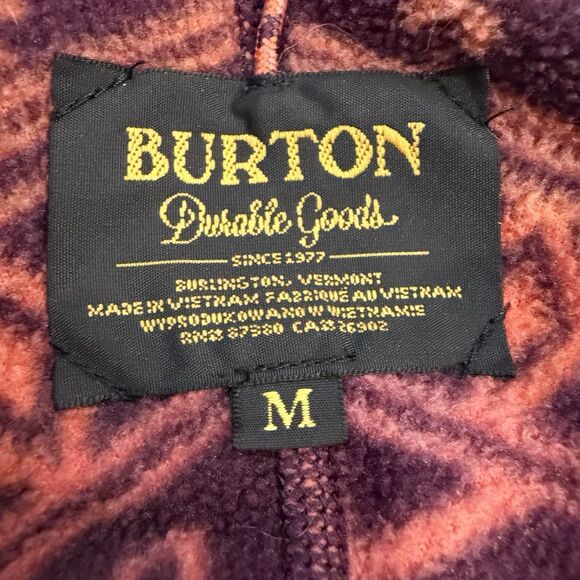 Burton Anouk Fleece Half Snap Jacket Mock Neck Pullover Aztec Purple M - Picture 2 of 12